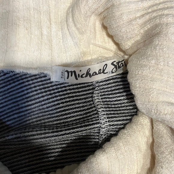 Michael Stars Navy and Cream Cowl Neck Top - Picture 2 of 2